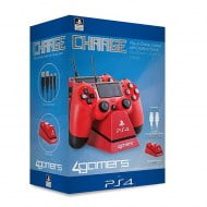 4Gamers Dual Charge & Stand Red - PS4 Controller