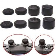 Ornate Analog Controller Thumbstick Silicone Grip Cap Cover 8X Black - PS4 Controller