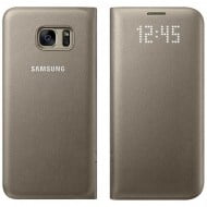 Samsung Flip Case Leather LED Θήκη EF-NG935PF Gold - Galaxy S7 Edge SM-G935F