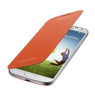 Samsung Flip Cover Case Θήκη EF-FI950BO Orange - Galaxy S4 I9500 / I9505 / I9515