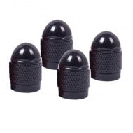 Valve Caps Aluminium Bullet Black Μαύρα Καπάκια Βαλβίδων Αυτοκινήτου