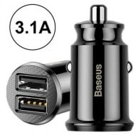 Car Charger Grain Baseus 2x USB 5V 3.1A Black