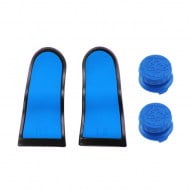 Extended Trigger R2 L2 Blue / Black & FPS Grip Cap Blue - PS4 Controller