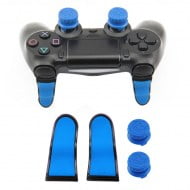 Extended Triggers R2 L2 Blue / Black & FPS Grips Caps Blue SCAR - PS4 Controller