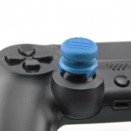 Extended Trigger R2 L2 Blue / White & FPS Grip Cap Blue - PS4 Controller