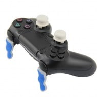 Extended Trigger R2 L2 Blue / White & FPS Grips Caps White Skull - PS4 Controller