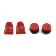 Extended Trigger R2 L2 Red & FPS Grips Caps Red Vortex - PS4 Controller