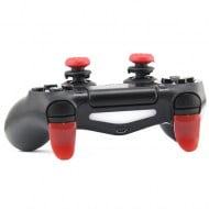 Extended Trigger R2 L2 Red & FPS Grips Caps Red Vortex - PS4 Controller