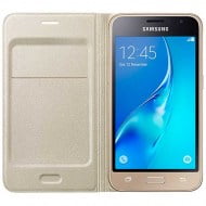 Samsung Flip Cover Θήκη EF-WJ120PF Gold - Galaxy J1 2016 SM-J120
