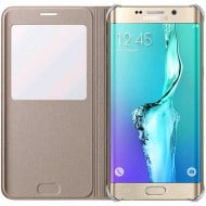 Samsung S-View Flip Cover Case Folio EF-CG928PF Gold - Galaxy S6 Edge Plus SM-G928F