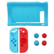 Silicone Case Skin Blue With Thumbstick Caps Grip - Nintendo Switch Console
