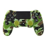 Silicone Skin + Analog Caps Grips Camo Woodland - PS4 Controller