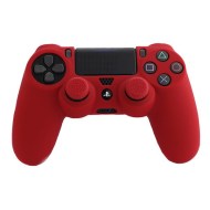 Silicone Skin + Analog Caps Grips Red - PS4 Controller