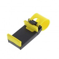 Car Stand Steering Phone Mount Holder Yellow Βάση Στήριξης Κινητού Στο Τιμόνι